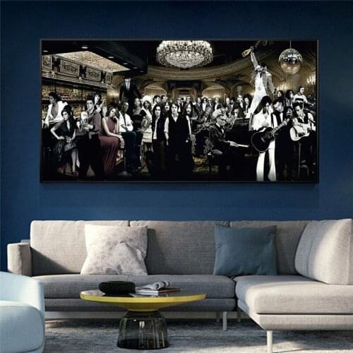 Music Singer Star Gathering Large Living Room Canvas Painting Wall Art Posters And Prints For Bedroom Home Decoration Unframed