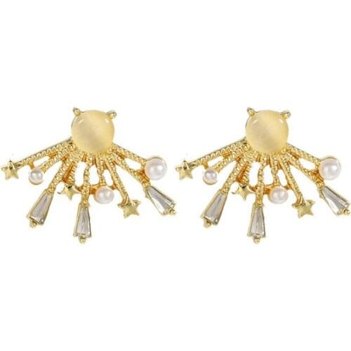 New Jewelry Fashion Net Simple And Versatile Small Simulation Pearl Crystal Earrings Kolczyki Aretes De Mujer