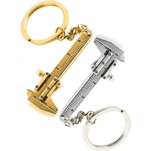 1 pc Portable 0-4cm Mini Vernier Calipers Keychain Measuring Gauging Tools Key Ring Style Sewing Gauging Tool