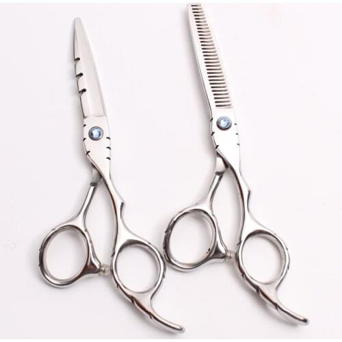 6 inch17.5cm Engraving Logo JP 440C Silver Professional Hairdressing Scissors Cutting Shears Thinning Scissors Hair Scissors