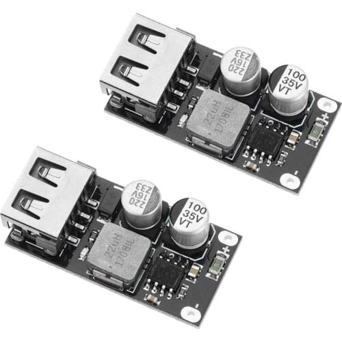 QC3.0 QC2.0 Fast Charger Board DC-DC Step Down Buck Converter Power Supply Module 6 -32V to 12V/24V USB for Car Power Bank