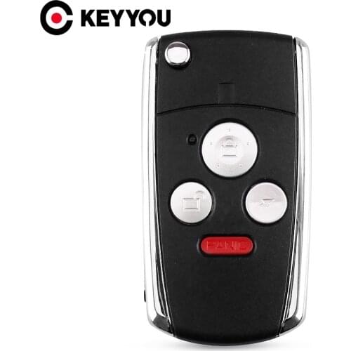 KEYYOU Flip Folding 4 3+1 Button Remote Key Shell Case Fob For Honda CRV Accord Pilot Civic