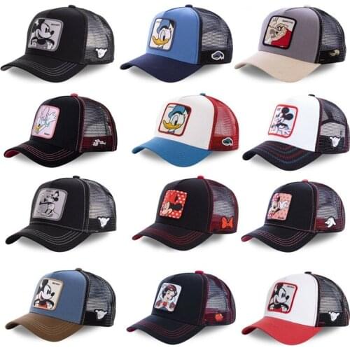 Disney Minnie Mickey Adjustable Snapback Cotton Baseball Cap Spiderman Iron Man Adult Kid Hip Hop Hat Summer Breathable Mesh Hat