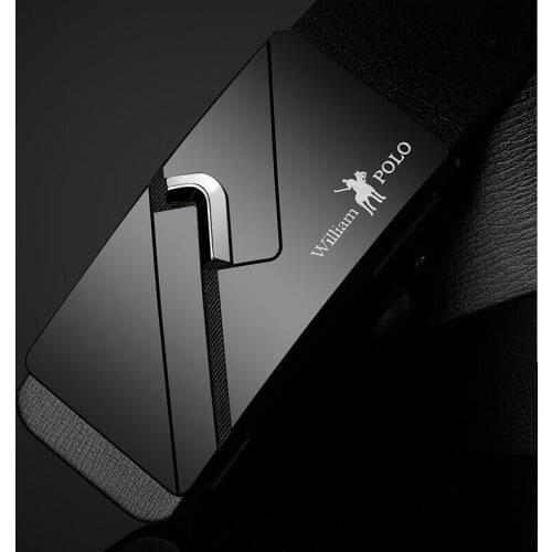 WILLIAMPOLO leather brand belt mens top luxury inner belt mens metal automatic buckle 17119-20P