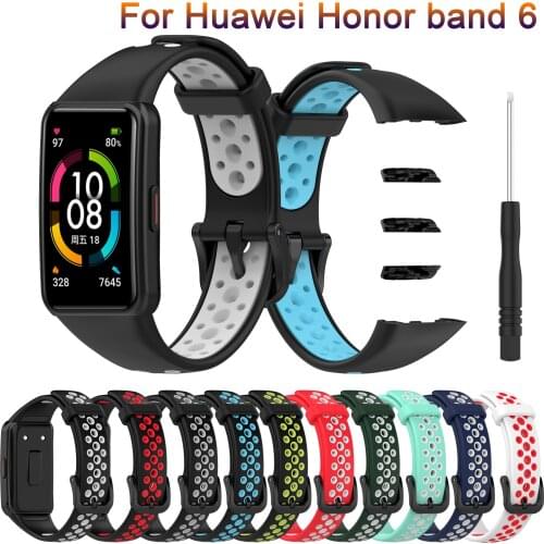 New Soft Silicone watch Straps For Huawei Honor band 6 smart watchband Replacement Bracelet for Huawei band 6 Adjustable Correa