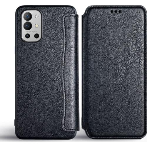 Luxury Case For OnePlus 9R Coque Business Pu Leather Simple No Magnet Flip Cover With Card Slot For OnePlus 9R Case Funda