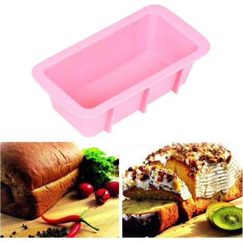 1pcs Silicone Mold For Toast Small Rectangle Handmade Resin Toasts Bread Hot Soap Cake Pastry Mould Bakeware Mould Squ