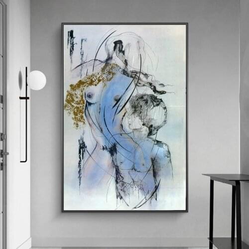 Dancing Lovers Abstract Oil Paintings Print on Canvas Art Posters And Prints Woman Back Modern Art Pictures Home Wall Decoration