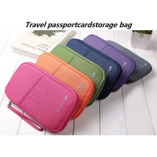 Passport storage bag travel functional bag portable passport holder document organizer credit card ID card cash holder