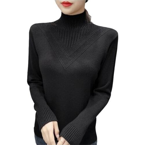 Half Turtleneck Sweater Bottoming Shirt Woman Fall/Winter 2020 New Loose Inner Warm Knit Sweaters Thick Outer Wear