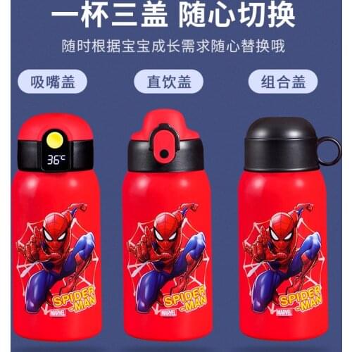 Disney Smart Temperature Display with Straw Dual Kettle Student Portable Drip-Resistant Thermo Cup