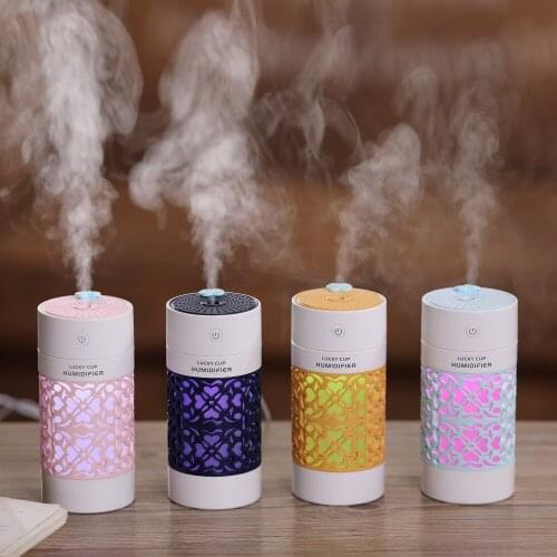 Humidifier USB Ultrasonic Aroma Diffuser 3 in 1 mini Essential oil Diffuser with LED light USB fan for Car Humidifiers Lucky Cup