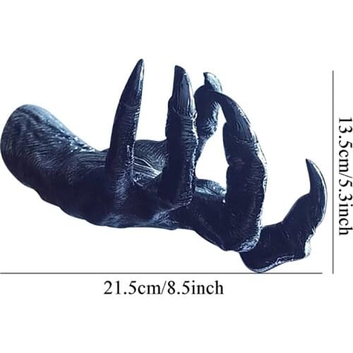 W0YF Resin Devil Claw Ornament Halloween Scary Demon Witch Hand Wall Hanger Decor