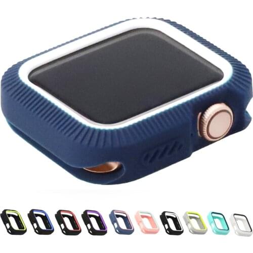 Candy TPU case for apple watch series 5 4 colorful cover Screen protector for iWatch 40 44mm fit Ultra-thin frame band