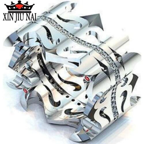 2019 hot sale S925 silver European and American big luxury style ring geometric line full zircon ring female