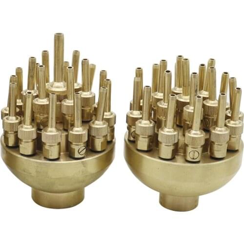 1"/1.5" Brass Adjustable Three-layer Flower Fountain Nozzles Center Straight Direct-flowing Scattering Landscape Sprinkler 1Pc