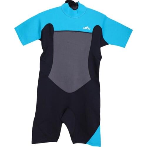 2mm Mens Scuba Diving Surfing Short Sleeves Rash Guard Back Zip Shorty Wetsuit Shorty Wetsuit