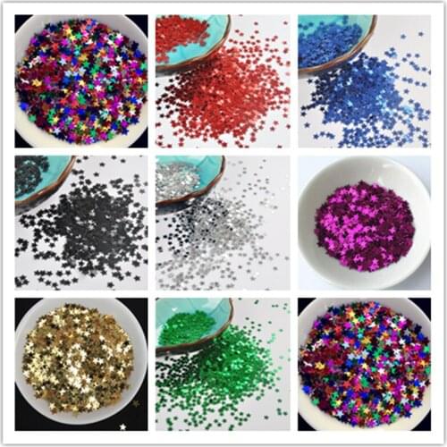 2000pcs(10g) 4mm Colorful Stars PVC Loose Sequins Glitter Paillettes For DIY Nail Art Manicure/Sewing/Wedding Decoration