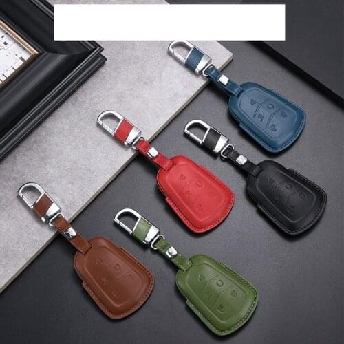 Genuine Leather Car Remote Key Cover key Case For Cadillac CT6 ATS CTS-V CTS XTS XT5 ELR SRX Escalae
