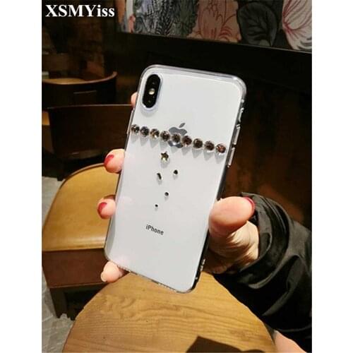 XSMYiss Fashion Bling Rhinestone Diamond Transparent Phone Cover For Huawei Honor 8 9 10 20 Lite V10 V20 7X 8X Nova2 3 4 5 Case
