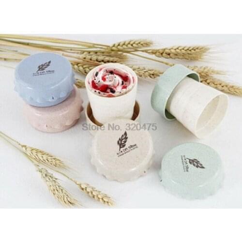 DHL 200pcs 130ml Outdoor Travel Environmentally friendly wheat material Retractable Folding Cup Portable Drinking Travel Camping