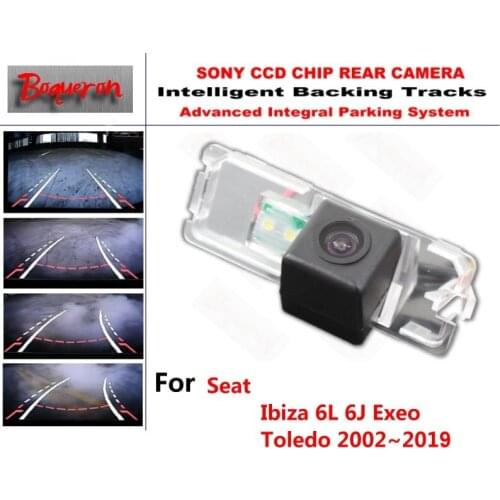 For Seat Ibiza 6L 6J Exeo Toledo 2002~2019 CCD Car Backup Parking Camera Intelligent Tracks Dynamic Guidance Rear View Camera