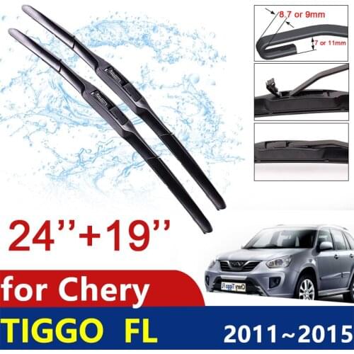 For Chery Tiggo FL 2011~2015 T11 Car Wiper Blade Front Windscreen Windshield Wipers Car Accessories J Hook Type 2012 2013 2014