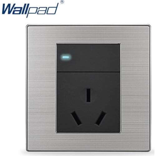 2019 Hot Sale 1 Gang 3 Pin Wallpad Luxury LED Light Switches Push Button Wall Power Socket Switch 16A AC 110~250V