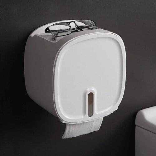 GURET Waterproof Toilet Paper Holder Toilet Tissue Box Bathroom Storage Box Punch Free Tissue Box For Home Bathroom Accessories