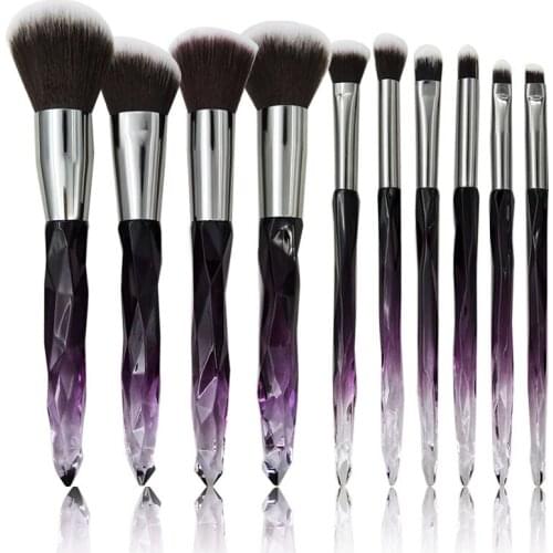Transparent Crystal Diamond Laser Handle Makeup Brush Set Professional Beginner Makeup Tool