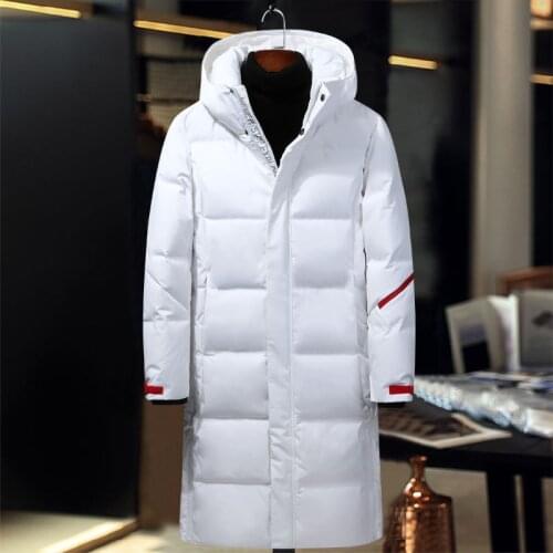 X-Long Winter jacket for men white grey black Fashion Brand men' down jacket fashion mens windbreaker outerwear long coat men