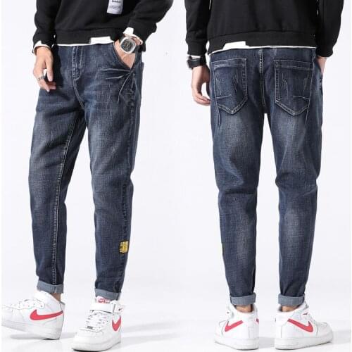 Spring Blue Jeans Men New High Quality Stretch Slim Fit Leggings Spirit Clothes Denim Mens Clothing