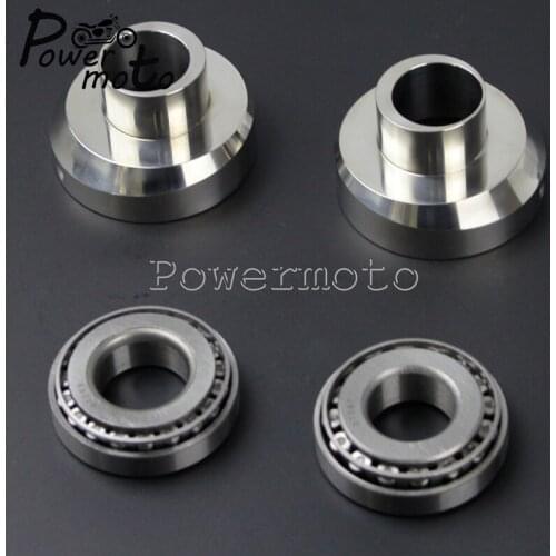 Motorcycle Chrome Stainless Raked 3 Degree Fork Neck Cup Kit For Harley Ironhead 7/8 ID Sportster XLCH XL Chopper Bobber Custom