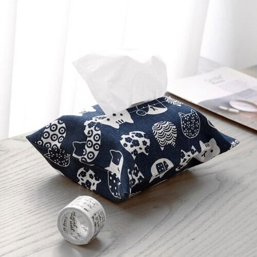 Desktop Paper Storage Racks Decoration Cotton Tissue Box Cover Home Hotel Holder Tools Lovely Cat Napkin Accessories