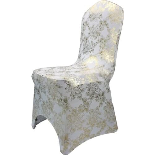 Wholesale gold silver metallic spandex chair cover lycra chair covers wedding decoration