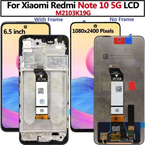 Original 6.5" For Xiaomi Redmi Note 10 5G LCD with frame Dispaly Touch Digitizer Screen Assembly For redmi note10 5G display