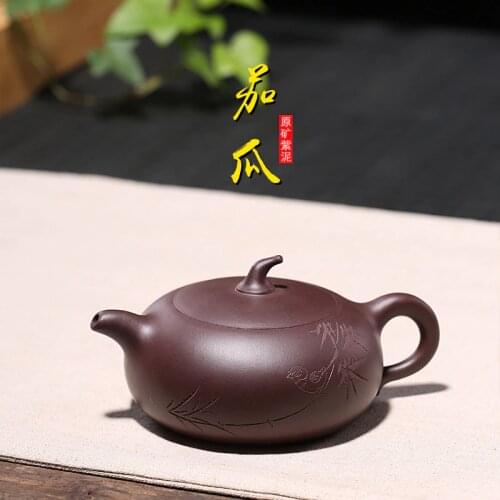 Pot teapot factory original mine old Purple mud eggplant melon pot full manual teapot Cao Zhigang teapot one substitute