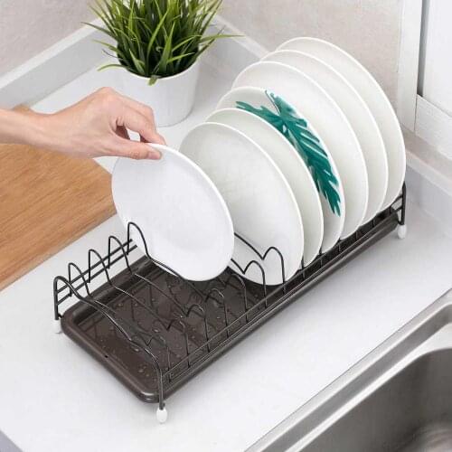 Kitchen Dish Drying Rack Holder with Tray Tableware Storage Shelf Plate Dish Rack Drainer Cabinet kitchen Organizer Iron Shelves