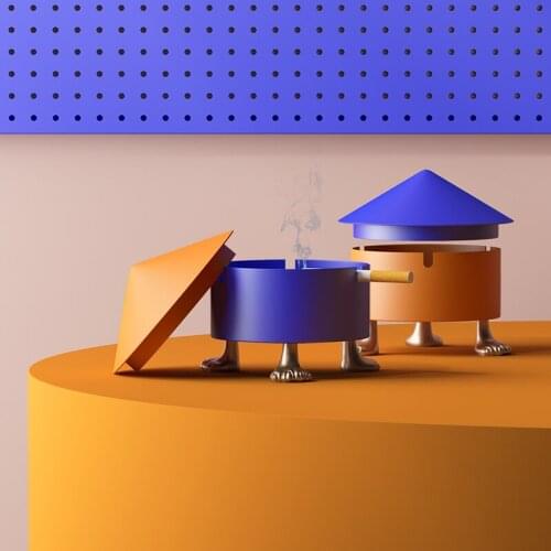 Simple Ashtray пепельница Modern Household Living Room Creative Personality With Cover To Prevent Fly Ash Gift For Boyfriend