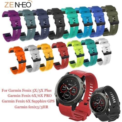 26mm silicone wristband For Garmin Fenix 5X/5Xplus/Fenix 3/Fenix 3 HR Sport watchband strap Replacement fashion smart Accessorie