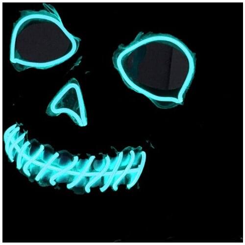 Halloween Glowing Zombie Mask Horror Face EL Wire Mask For Party Supplies Glow In Dark