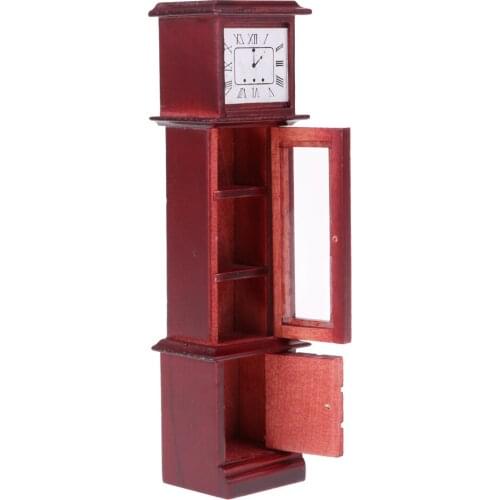 1/12 Scale Dollhouse Living Room Furniture Vintage Annatto Grandfather Clock