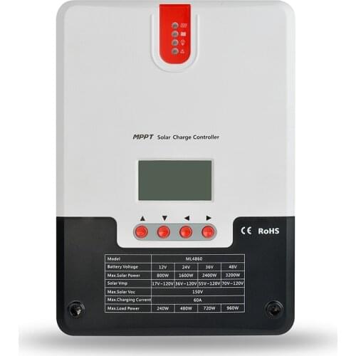 Waterproof MPPT Solar Charge Controller 12V/24V/36V/48V 60A/30A For Solar Home Application With LCD Display