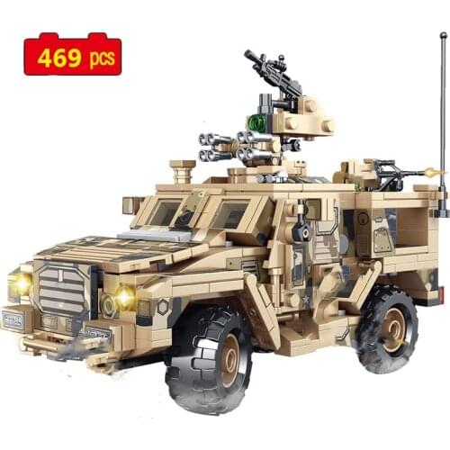 Military Series WW2 Army Armored assault vehicle soldier weapon accessories DIY Model Building Blocks Bricks Toys Gifts