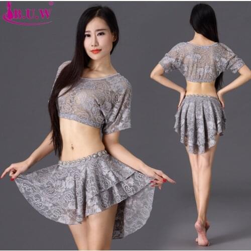 Belly Dance Skirt For Oriental Dance Costumes Belly Real Women Cotton New Professional Square Suit Tops+skirt 2pcs Set Costume