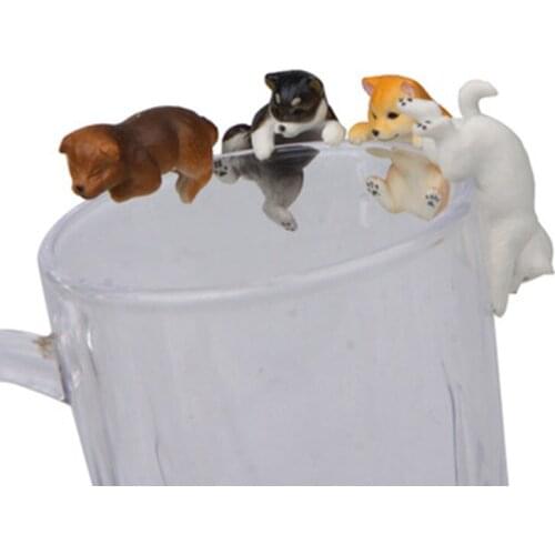 ZOCDOU 1 Piece Realistic Warm Color Super Cute Shiba Inu Small Statue Little Figurine Crafts Figure Ornament Miniatures