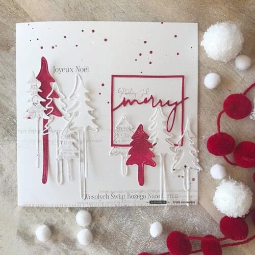 1Pcs Knife Mould DIY Scrapbooking Decoration 0.8MM Carbon Steel Paper Card Crafts Silver Cutting Die Christmas Tree Pattern