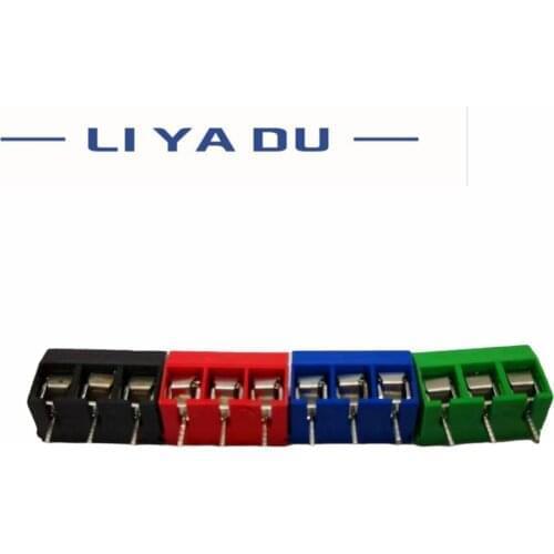 100PCS/LOT KF301-3P Splicing, screw type PCB spacing 5.0 connector terminals, terminal Blue/greenRed/black kf301