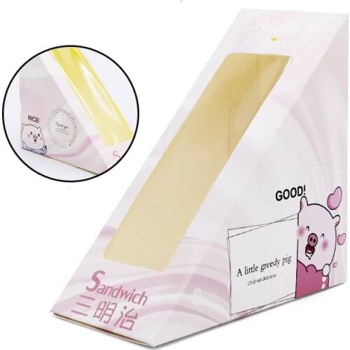 100PCS Bread Packing Box Transparent Window Opening Western Point Packing Box Packing Box Baking Tool