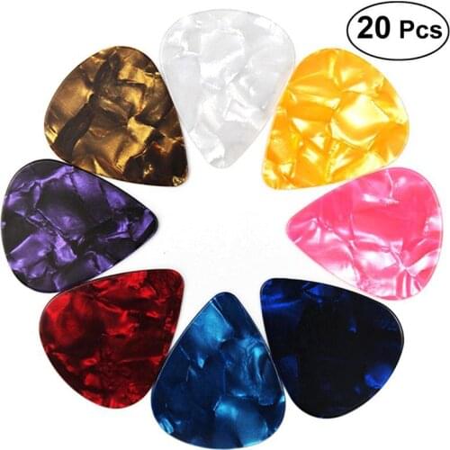20PCS 0.46mm Thin Guitar Picks Celluloid Guitar Plectrum Sharpnel for Ukulele Guitar